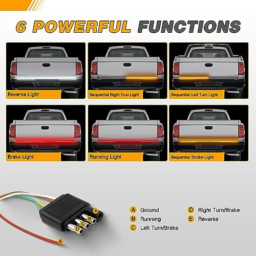 GOOACC Truck Tailgate Light Bar 48" Triple Row 360 LED Strip