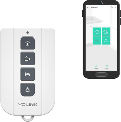 YOLINK AlarmFob Smart Security Fob - Arm/Disarm, Panic Button, Siren Control & More, LoRa Extreme Long (up to 1/4 Mile Open-air) Range (Hub Required for Full Functionality)