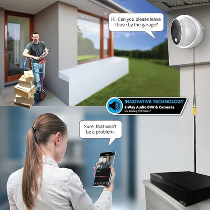 Night Owl FTD4 Add On Wired 2K HD Indoor/Outdoor Deterrence Dome Cameras with 2-Way Audio (1-Pack) (Requires Compatible DVR - Sold Separately)