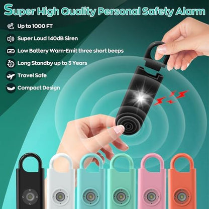 Fauxomor 140dB Personal Safety Alarm for Women 3pack Self Defense Keychain