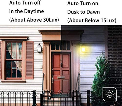 Dusk to Dawn Light Bulb, Aukora Smart Sensor LED Light Bulb, 12W (100-Watt Equivalent), 3000Kelvin, E26 Base Automatic On/Off Led Bulb Outdoor/Indoor for Porch Garage Patio Garden(Warm White, 3 Pack)