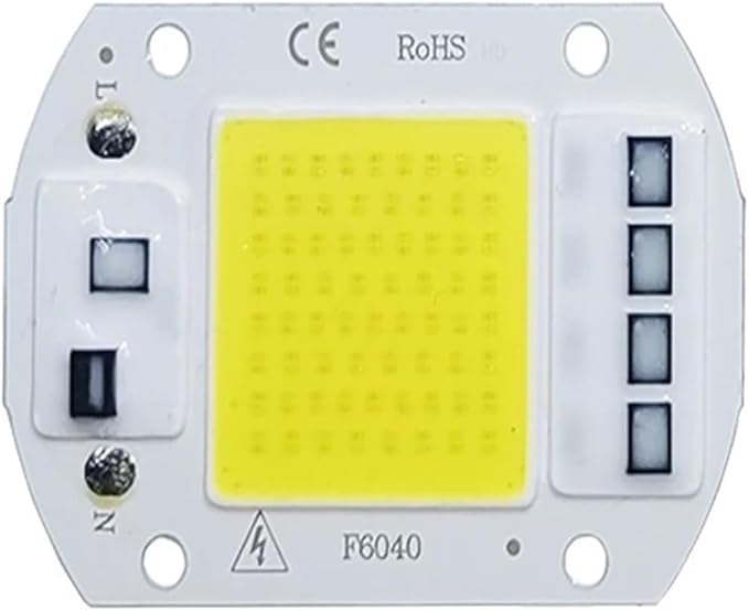 1PCS LED Chip COB Lamp 10W 20W 30W 50W AC 220V - 240V IP65 Smart IC No Need Driver DIY Flood Light Led Bulb Spotlight Outdoor Lamp Bead(Cold White,220V 50W)