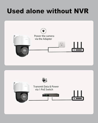 DS-2DE2C400MWG-E HIKVIS0N_4MP Wired PT PoE IP Camera with 345° pan and 80° tilt, Auto-Tracking Lite, Smart Hybrid Light, IP66, 2-Way-Audio,2.8mm Lens, 512 GB Card Slot, International English Version