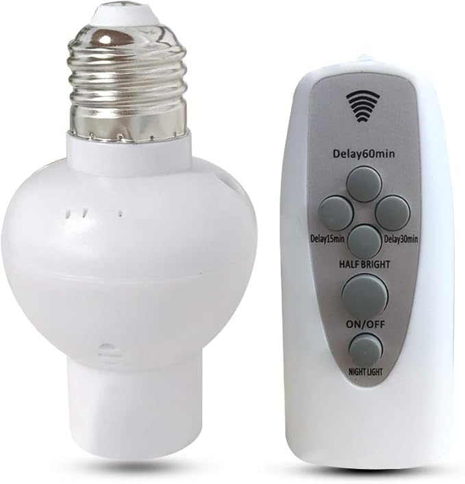 Lamp Bases E27 Screw Sokcet Smart Remote Control Lamp Holder Support Dimming & Timing for AC85-265V LED Lamp Night Light - (Color: White; Base Type: E27)