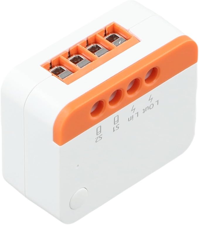 For ZIGBEE Smart Light Switch Module ZBMINI L2 No Neutral Wire Required 2-Way Control 100-240V 6A For Rocker/Push Buttons For DIY Home Automation, White