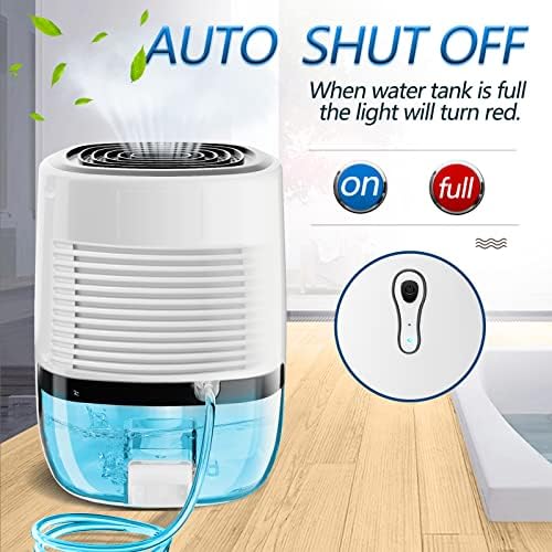 Dehumidifiers for Home 27oz(800ml), Small Auto Shut off with Drain Hose