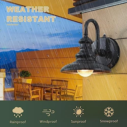Dusk Dawn Sensor Outdoor Wall Sconce Black Exterior Gooseneck Barn Light