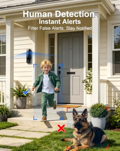 Wireless Doorbell Camera, 2K Video Doorbell, 2.4GHz WiFi