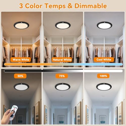 KYEKIO 2Pack Rechargeable LED Ceiling Light/Shower Light with Remote