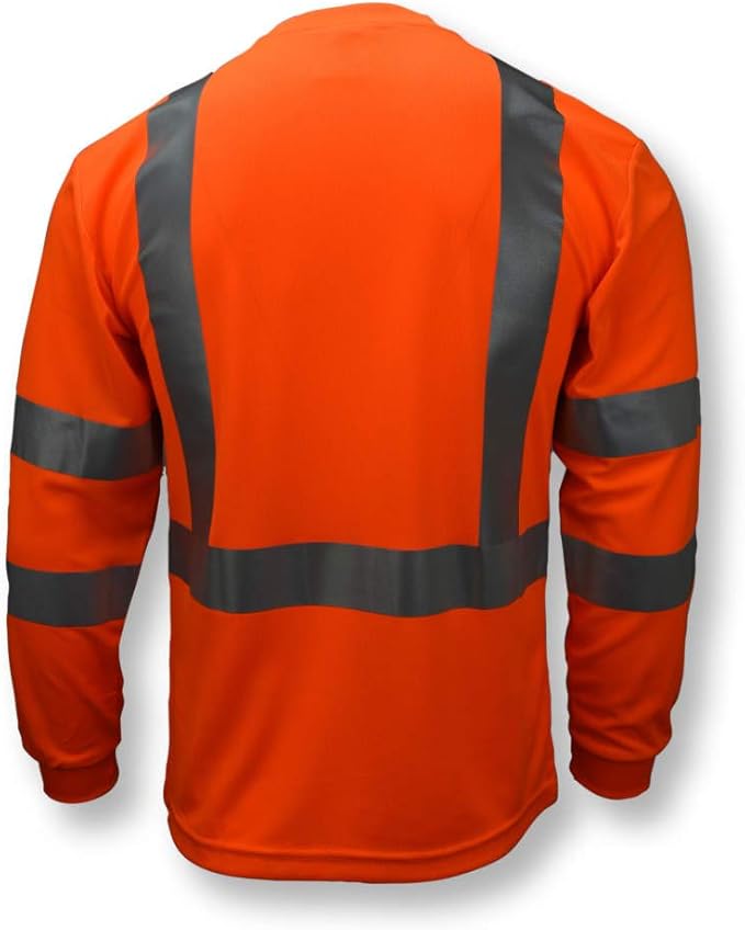 Radians ST21-3POS-2X Class 3 Max-Dri Moisture Wicking Mesh Long Sleeve Safety T-Shirt, 2X-Large, Orange