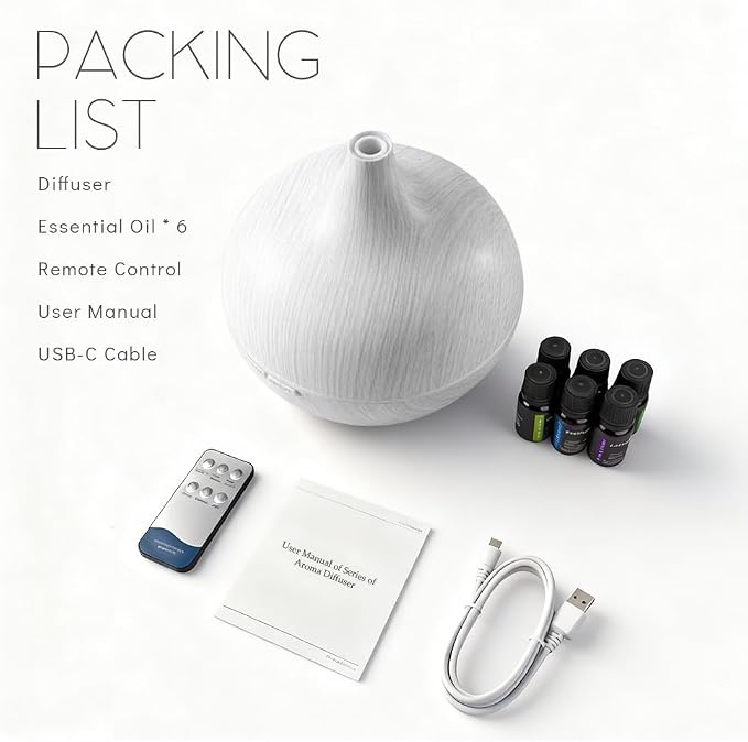 550ml Aromatherapy Essential Oil Diffuser Remote Humidifier 7 LED