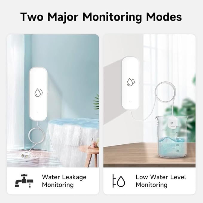 Zigbee Water Leak Sensor, Require Zigbee Hub, Tuya Water Leak Detector for Alarm System and Smart Home Automation for Kitchen Bathroom Compatible with Alexa Google Home (4)