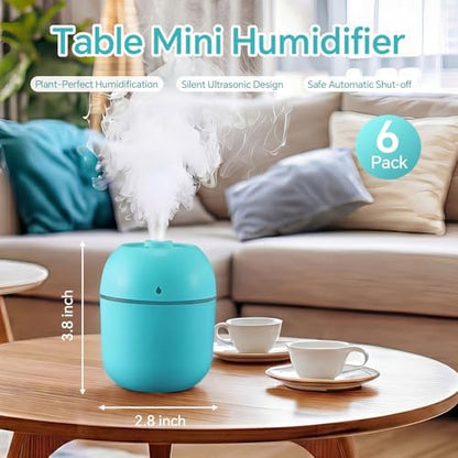 Hortsun 6 Pcs Mini Humidifiers, 220ml Humidifier for Plant,Blue
