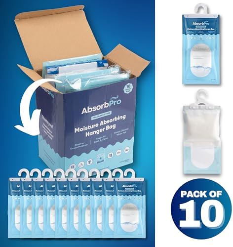 Absorb Pro Hanging Moisture Absorber Bags 9.8 oz, 10-Pack