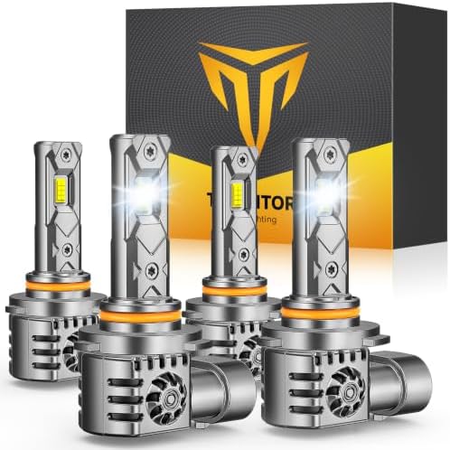 FORENNER 9005 9006 Light Bulbs Combo 170000LM Ultra Brightness, 6500K White 22000RPM Turbo Cooling Fan 75000+ Hrs Lifespan, True 1:1 Original Size Plug & Play HB3 HB4 Light Kit, Pack of 4