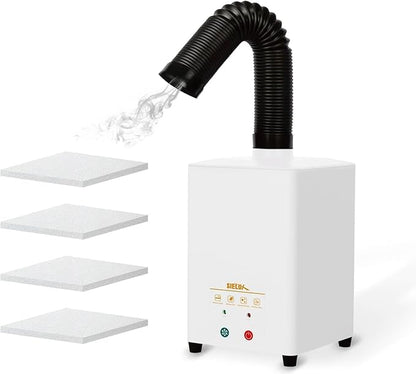 Desktop Fume Extractor for Laser Engraving, HEPA & Activated Carbon Filtration System, 99.97% Smoke & Dust Capture, 168m³/h Suction, Multi-Adapter for Sielux & xTool F1, Low Noise, 110V–220V