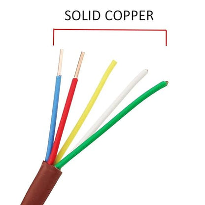 Thermostat Wire 18/5 18 Gauge 5 Conductor ETL 18-5 100 Feet Brown (18-5 Brown, 100Feet（30 Meter）)