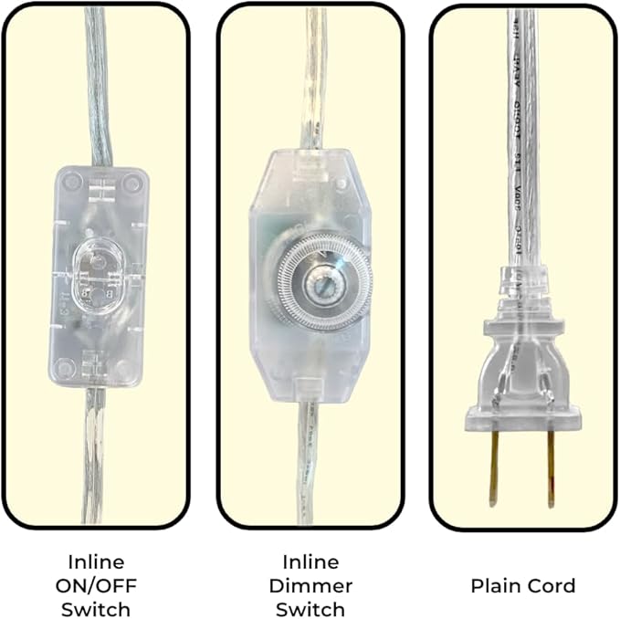Royal Designs, Inc. 8 Foot Replacement Lamp Cord with Molded Plug and Rotary Dimmer Switch, Stripped Ends Ready for Wiring, SPT-1 Safe for USA, CO-1001D-SL-8-2, Silver, Pack of 2