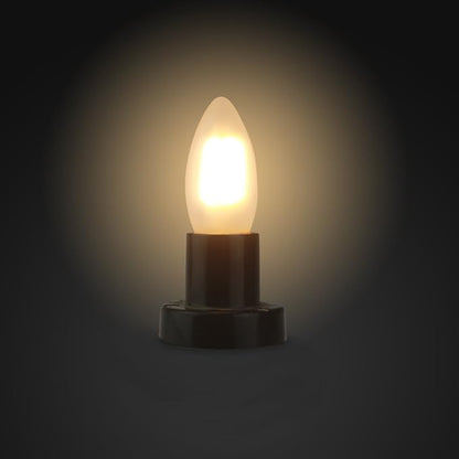 C35 LED Candelabra Bulb, 2W Dimmable, 25W Incandescent Equivalent, High CRI Warm White Light, Frosted Glass Housing, E26 Medium Base, Torpedo Tip, 3 Pack
