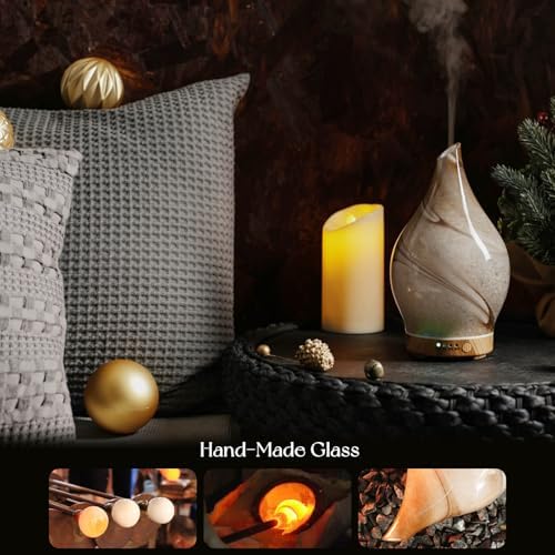 Porseme Essential Oil Diffuser 150ml Handmade Glass Diffuser 6H Runtime