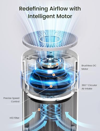 Air Purifier For Home Bedroom, 20dB Quiet Sleep Mode