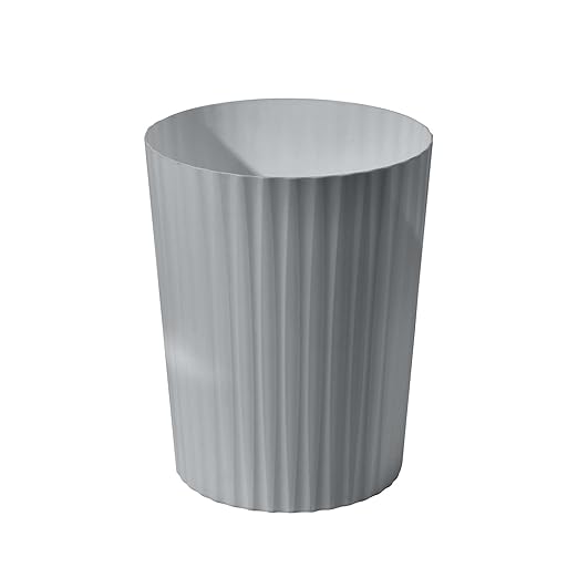 Small Platic 2 Gallon Trash Can - Compact Wastebin for Bathroom, Kitchen, Office, Home Use - Grey