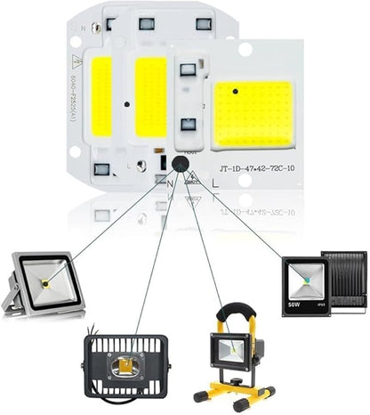 Indoor Lighting, Pack of 2, DIY LED COB Chip Lighting AC110V 10W/20W/30W/50W/70W/100W Smart IC No Need Driver LED Flood Light Spotlight(110V Cold White,10W)
