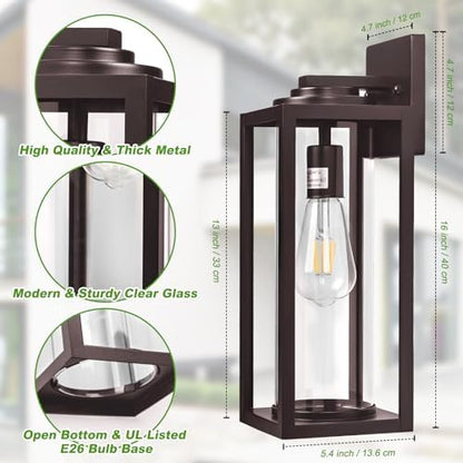 FILIYANO 16in Large Outdoor Wall Lights for House, Oil Rubbed Bronze,2 Pack