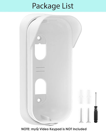 Weatherproof Swivel Mount for myQ Smart Garage Video Keypad, Left/Right Adjustable Angle Mounting Bracket, Easy to Install Wall Mount, White (Video Keypad Not Included)