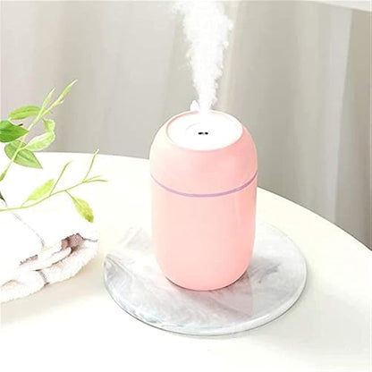 Air Purifier USB 300ML Desktop Humidifier for Car Office Room Bedroom Portable Small Mist(Color : Pink) (White)