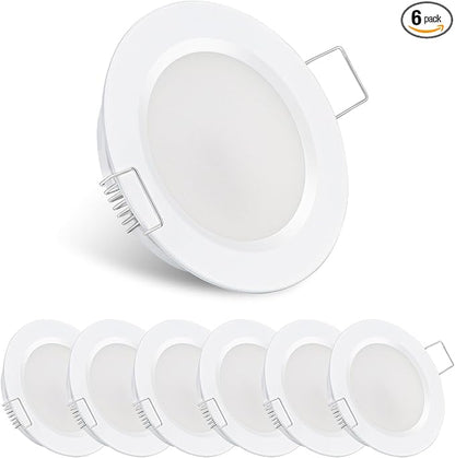 acegoo RV 2.75" Recessed LED Ceiling Light 12V Ultra-Thin Puck Light, Dimmable RV Lights Interior for Camper Van Truck Motorhome Boat Sailboat Roof Under Cabinet Lighting, 6 Pack (White,Warm White)