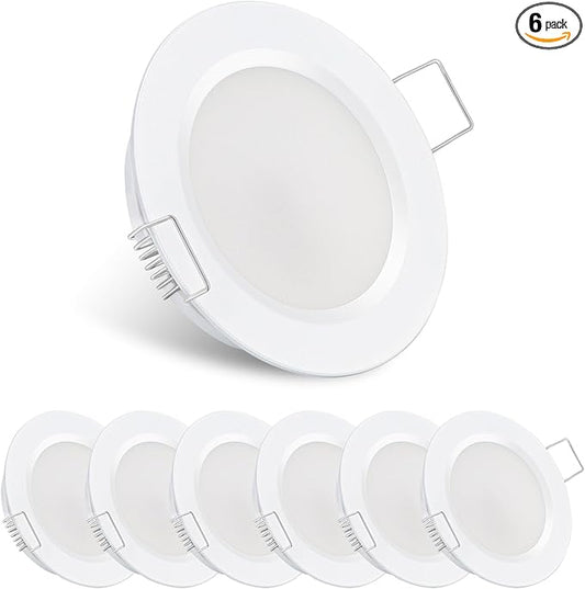 acegoo RV 2.75" Recessed LED Ceiling Light 12V Ultra-Thin Puck Light, Dimmable RV Lights Interior for Camper Van Truck Motorhome Boat Sailboat Roof Under Cabinet Lighting, 6 Pack (White,Cool White)