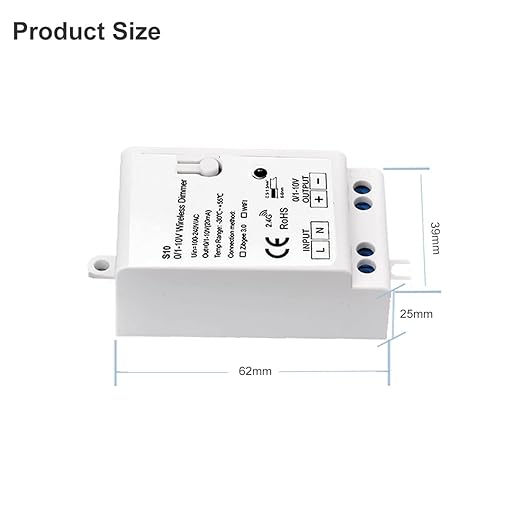 Zigbee 3.0 0/1-10V LED Dimming Controller Timing Auto Switch Functions. Compatible with Tuya Zigbee 3.0 Hub, SmartThings, Echo Plus, and Z2mqtt. Home Assistant for 0-10V / 1-10V dimmable LED Drivers