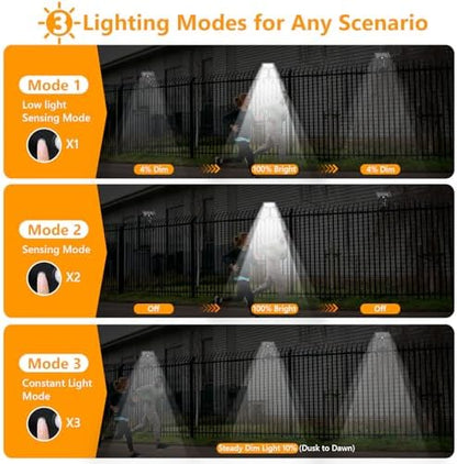 Solar Motion Lights Outdoor with Flexible Octopus Tripod (2 Pack, 6000K)