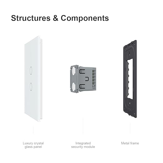 LIVOLO WiFi Touch Wall Switch for Smart Home, Compatible with Alexa & Google Home, Neutral Wire Required, 2 Gang, Tempered Glass Panel, White (120V)