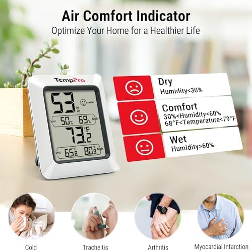 TempPro TempAir Digital Hygrometer Indoor Thermometer Humidity Monitor