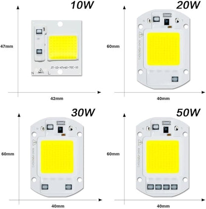 Pack of 1, DIY LED COB Chip Diode AC110V 10W/20W/30W/50W, Full Spectrum Grow Plant Light Smart IC No Need Driver Household Bulbs(Cold White,110V 50w)
