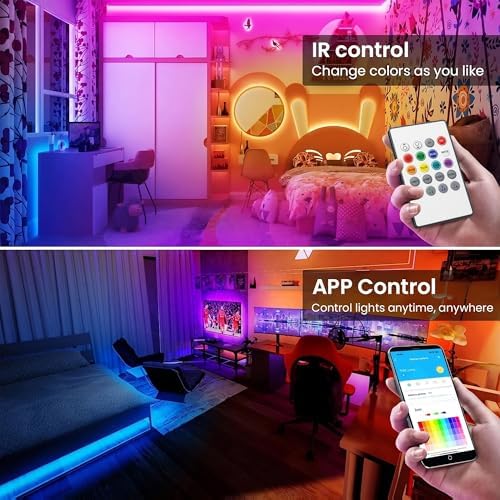 TJOY 100FT Smart Led Strip Lights for Bedroom Alexa Compatible Wireless RGB