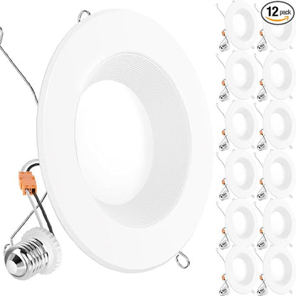 Sunco 12 Pack LED Recessed Lighting 6 Inch, LED Can Lights Retrofit Lighting Downlight, 965 LM, 4000K Cool White, Dimmable, Baffle Trim, 13W=120W, 50000 Lifetime Hours, Damp Rated UL.