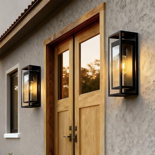20in Extra Large Outdoor Wall Sconce Black Modern Exterior Lighting Fixture