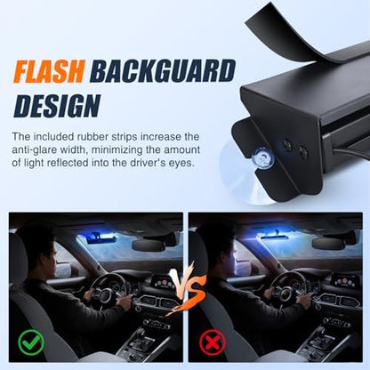 Nilight 8LED Blue White Traffic Advisor Strobe Light Bar Hazard Safety