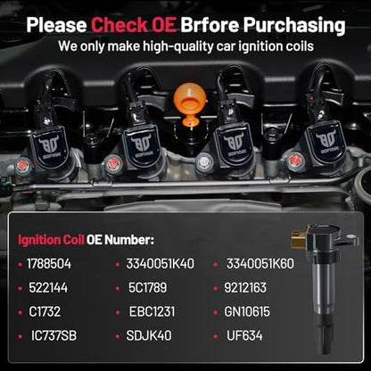 BDFHYK Ignition Coil Pack UF634 Compatible with Suzuki Swift 2013-2016 Grand Vitara 2009-2013 Kizashi SX4 2010-2013 SX4 Crossover 2012 1.2L 1.6L 2.0L 2.4L Suzuki Oem Coil Pack Coil for C1732 Set of 4