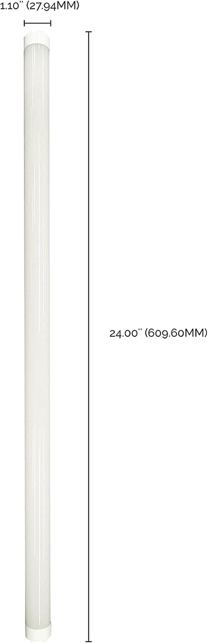 Satco S49949 8 Watt 120-277 Volt 2Ft LED T8 Linear Tube Lighting; G13 Medium Bi-Pin Base; 5000K Neutral White: 1250L Dimmable (25 LED Light Bulbs)