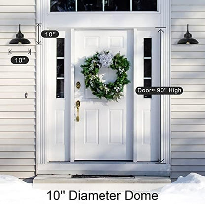 10in Dome Outdoor Barn Light with Wall Mount 2 Pack Black Exterior Gooseneck Lights Farmhouse Style Outdoor Barn Wall Lights Garage Outside Wall Sconce for House, Porch, Patio, Yard