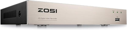 ZOSI H.265+ 8CH 1080P Hybrid 4-in-1 Analog TVI/CVBS/AHD/CVI Surveillance Video Recorders CCTV DVR System for 720P, 1080P Security Cameras, No HDD