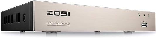 ZOSI H.265+ 8CH 1080P Hybrid 4-in-1 Analog TVI/CVBS/AHD/CVI Surveillance Video Recorders CCTV DVR System for 720P, 1080P Security Cameras, No HDD