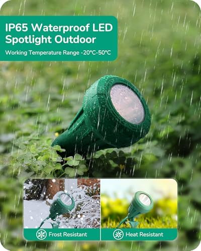 EDISHINE 120V LED Spotlight Outdoor, Waterproof 5000K Landscape Lighting