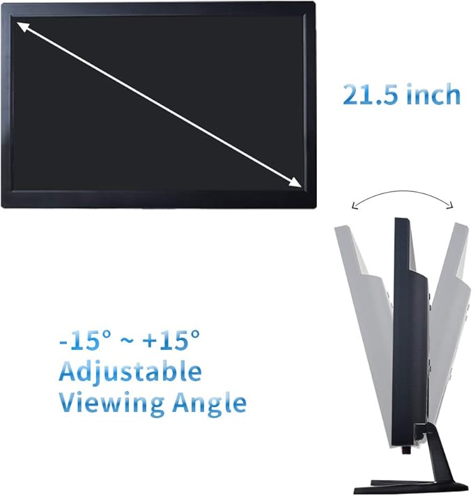 Cocar 21.5" CCTV Monitor - 16:9, 1080P BNC with Component YPbPr/BNC/VGA/HDMI/Audio Jack, TFT LCD for Security Cameras Home Surveillance System NVR DVR VESA Wall Mounting
