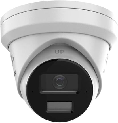 DS-2CD2383G2-LI2U/SL 4K 8MP Acusense Strobe Light and Audible Warning POE IP Turret Dome, 2.8mm Lens, H.265+, 120dB WDR, Human/Vehicle Detection, Built-in arrayed Dual-mic, Work with Ⲏіkconnect
