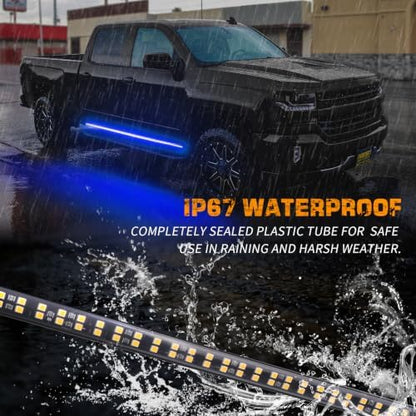 XRIDONSEN 2 Pack 70 inch Blue Emergency Lights 864 LED Running Board Lights